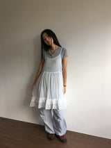 シルクシャーリングフレアTシャツ (3color)