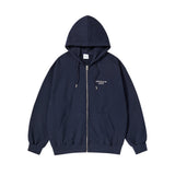 25FW ボーダーラインベーシックロゴフーディージップアップ ダークネイビー