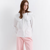 Wide Collar Blouse White