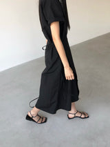 ジュール ラップロールアップ半袖ロングワンピース