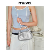 muva.クラウド ワーク ハンド ミニ トートバッグ コンバーチブル クロスボディ ジェニュインレザー カジュアル サマーバッグ