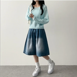 Meli Pintuck Denim Bermuda Shorts [Short & Long Selection*]