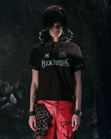 "BBY TECHBOI"ファーブラックポロTシャツ