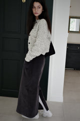 Corduroy maxi skirt, Charcoal