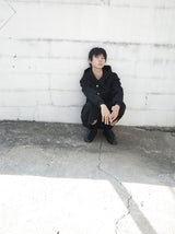 [DOJINOI] YEOMIM CROP HOODIE JUMPER BLACK