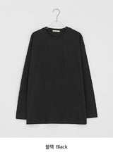 [unisex] Napyu Slit Over Plain Long Sleeve Tee