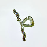 Silver cubic wave hairpin