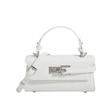 Crocodile Leather Square Shoulder Crossbody Bag