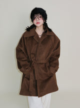 Belted Balmacan Single Alpaca Half Coat (Wool Coat/Winter Coat)