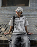 Daily Dirty Washing Collar Short-Sleeved T-shirt
