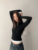 Base Spandex Round Long Sleeve T-Shirt