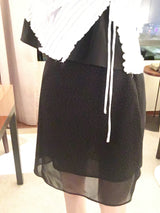 ドット シフォン ミディスカート
