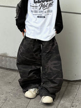 camo hip patch wide pants