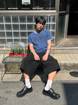 Untitled チェックパッチリンガーショートスリーブ Blue