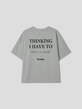 Lettering heavy crop half-sleeves 3color