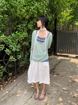 Fiumi Frill Shirring Midi Banding Skirt
