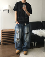 ワープ デストロイド デニム パンツ