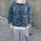 Boer fur lining denim mustang