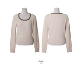 Cozy Cashmere Cable U-neck Knit (6color)