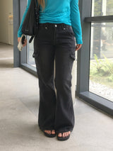 Nomad Washing Multi-Cargo Bootcut Denim Pants (3c)