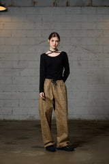 LEOPARD WIDE PANTS / BEIGE