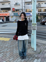 バイアスワイドジーンズ (2C)