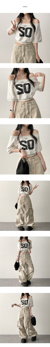 Bner No. ショルダーアンバランス半袖Tシャツ