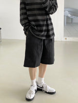 Nylon wide banding half pants 2C