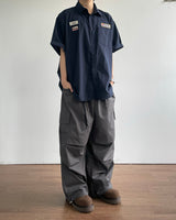 Temple linen short-sleeved shirt