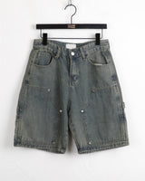 Chakin double knee rivet Bermuda Short denim pants