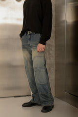 Washed Carpenter Pocket Pants