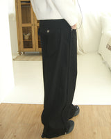 Weta Back Pocket Snap Pintuck Bizo Wide Military Cotton Pants