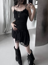 [60%Exclusive] black lace corset one-piece