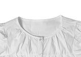Hearth Lace Button Puff Blouse