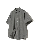 87-STAN072 クラシックオーバーフィット半袖ギンガムチェックシャツ