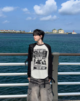 Poster Color Block Raglan Long Sleeve