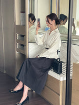 Julian Pintuck Pleats Long Skirt