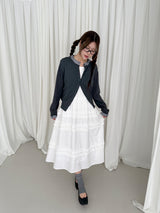 check frill cardigan 
