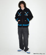 HOCKEY KNIT ZIP-UP HOODIE