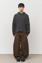 Gell Pigment Waffled Hooded Top