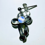 Moonstone ribbon earring