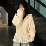 Tory button hooded knit cardigan