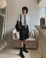 Tamis linen belted half pants