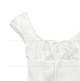Roen Punching Flower Puff Short Sleeve