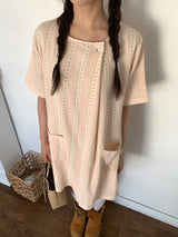 SOFT FLOWER BUTTON DRESS (2C)