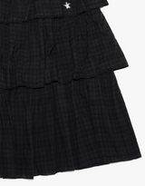Twister Star Check Tiered Skirt - Black 