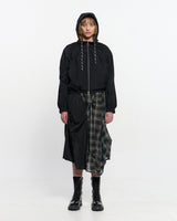 Neck Shirring Hooded Windbreaker _ BLACK