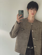 Ekkeullo Collar Less Tweed Blazer