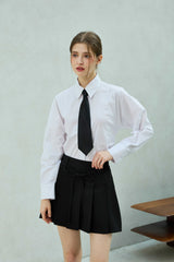 UNBALANCE SHIRRING SHIRT / WHITE