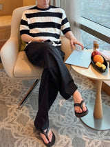 Daily linen ice banding wide pants
